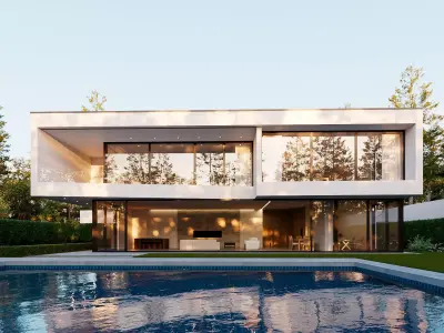 The Garden Pavilion Villa - A Modern Architectural  3D model