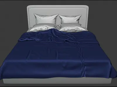 Modern Bed and Blanket Free 3D model
