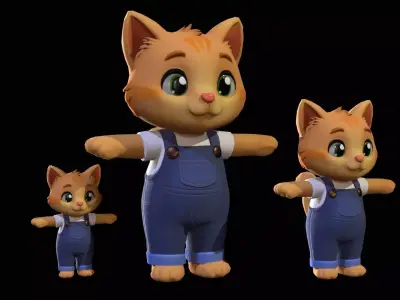 Cat2Pack3 Low-poly 3D model