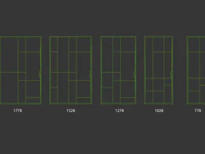 Door - Rimadesio - maxi set of 5 Low-poly 3D model