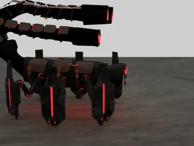 scorpion robot  sci-fi themed  Low-poly 3D model