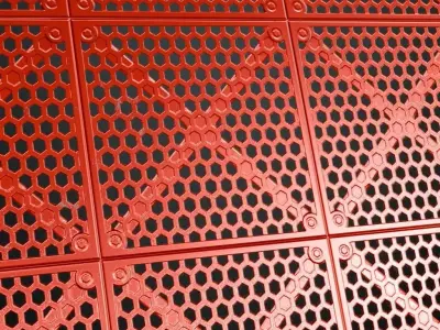 Red Metal Grill Transparent PBR Seamless Texture