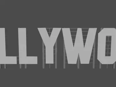 Hollywood Sign letters 3D model