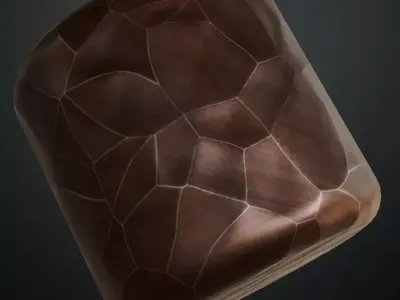Polished Copper Geometric Hammered Metal PBR Seamless Texture