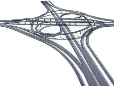 Highway Road Viaduct Flyover-10 3D model
