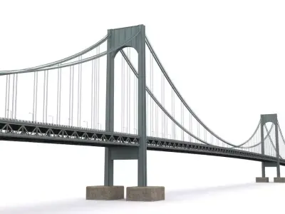 Verrazano Narrows Bridge Low-poly 3D model