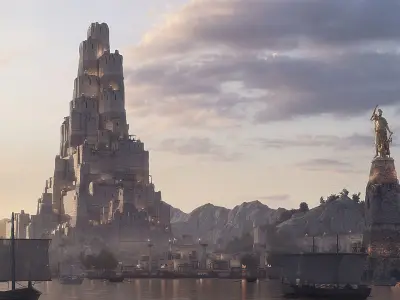 The Old Tower Low-poly 3D model