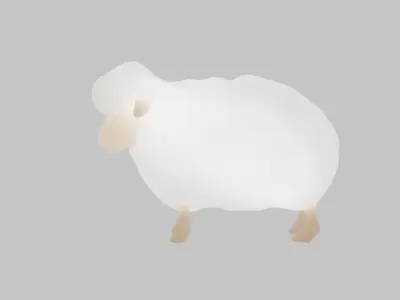 Indirect lighting of fluffy sheep 3D model