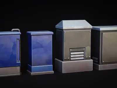 Electrical Boxes - Urban - Stylized Pack Low-poly 3D model