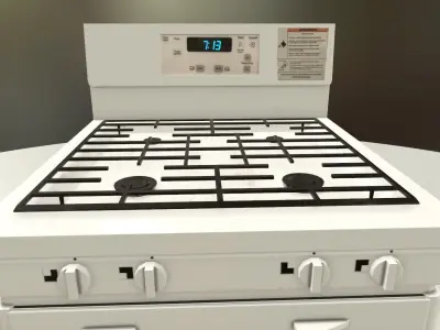 PBR Oven box on table Low-poly 3D model