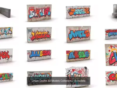 Urban Graffiti 3D Models Collection 3D Model Pack