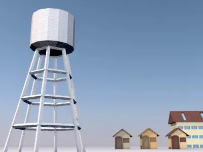 Origami Buildings 3D model