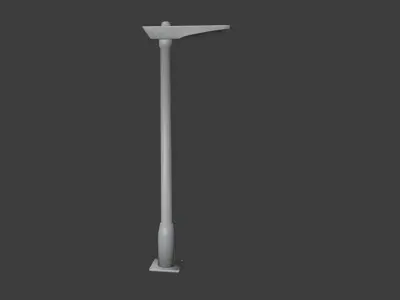 Low poly streetlight pole with light 3D model