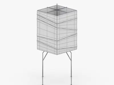 1406 - Paper Lamp Low-poly 3D model