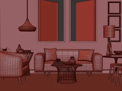 Interior Home Low-poly 3D model