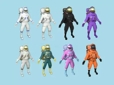 08 Complete Astronaut Outfit - Character Design Fashion 3D Model Pack