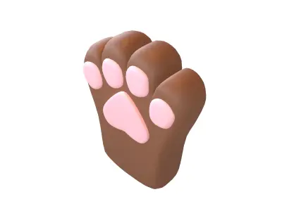 Cat Paw Glove v1 002 Low-poly 3D model