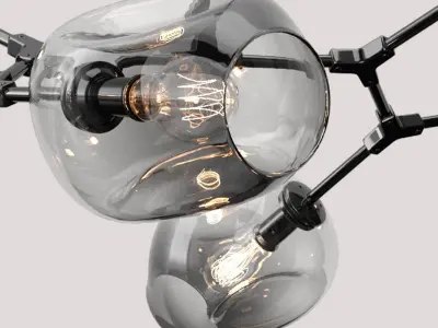 Branching bubble 8 lamps 3D model