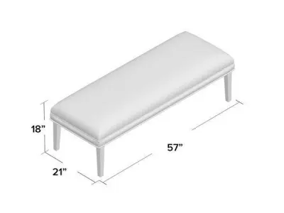 Bobby Upholstered Bench - 2 Colour 3D model