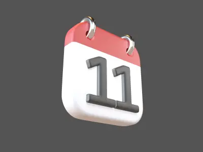 Calendar Icon 11 v1 001 Low-poly 3D model