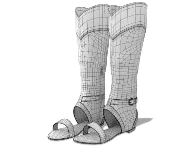 Lorie Flat Boots Sandals Low-poly 3D model