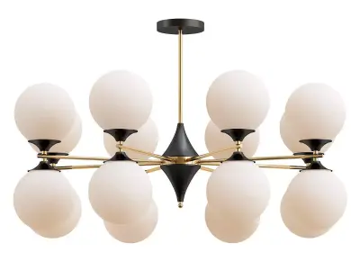 mimosa-a3649pl-16pb modern chandelier with balls and gold acc... 3D model