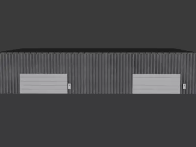 Industrial Warehouse Animated Sectional Doors and Control Panel Free 3D model