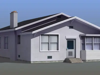 Bungalow house with porch 3D model