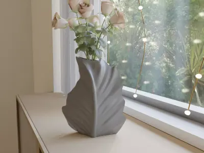 leaf vase 3D print model