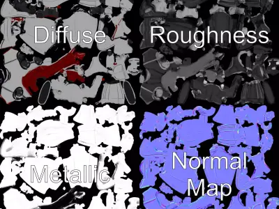 Friendly Robot Character model pack Low-poly 3D model