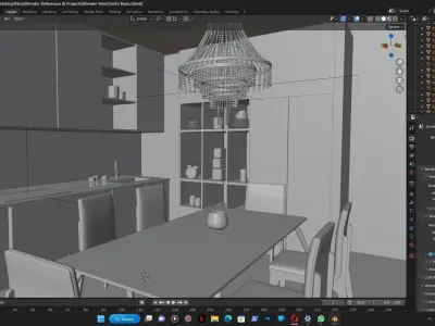 Dining and Kitchen Scene 3D model