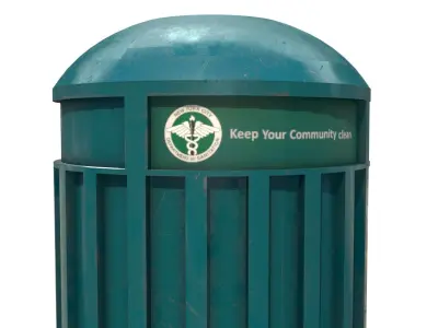 LowPoly Trash Can Free 3D model Low-poly 3D model