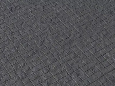 Dark Slate Cobblestone Squares PBR Texture Texture