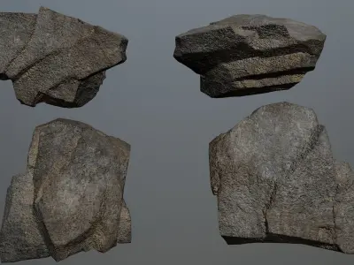 Rock Set 4 Low-poly 3D model