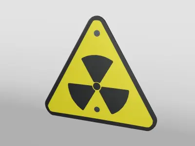 Triangular Hazard Sign Low-poly 3D model