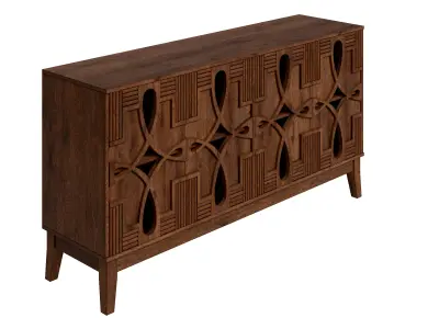 Sideboard With 4 Doors And Adjustable Shelves Low-poly 3D model