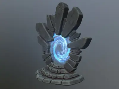 Stone Portal 2 Low-poly 3D model