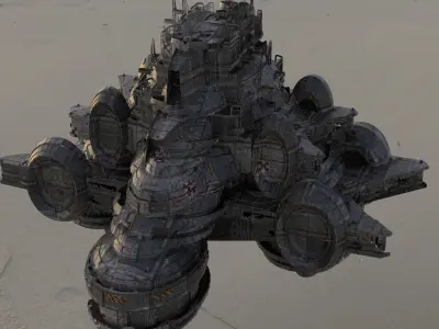 Sci fi Floating platform base 3  3D model