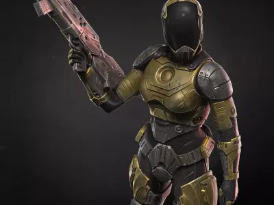 Sci-fi girl soldier  3D print model