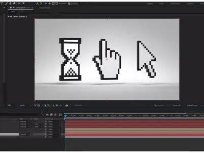 Pixelated 3D Mouse Cursors Hand Arrow Hourglass 3D Pointers  3D model