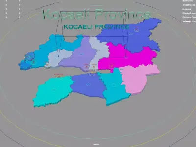 Kocaeli Province  Marmara Region  Turkey map region geography 3D model