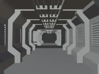 Modular Sci Fi Corridor Blender 3D model