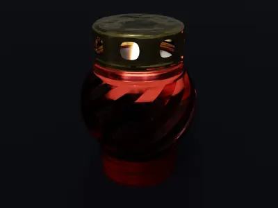 Candle light Low-poly 3D model