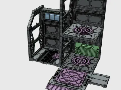 FULLY CUSTOMIZABLE MECHA HANGAR BASE 3D print model