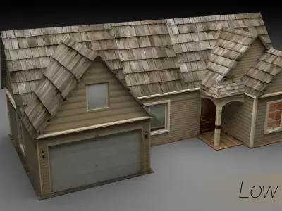 AMERICAN HOUSE Low-poly 3D model