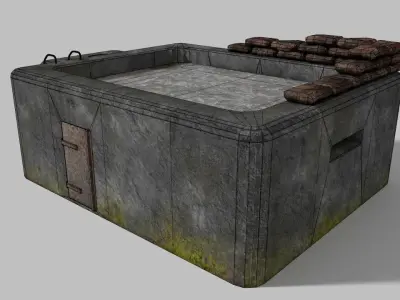 WW II bunker Low-poly 3D model