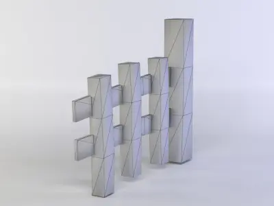 Fence segment Low-poly 3D model