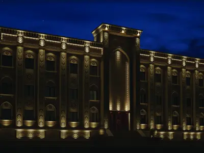 Building with stone facade 3D model