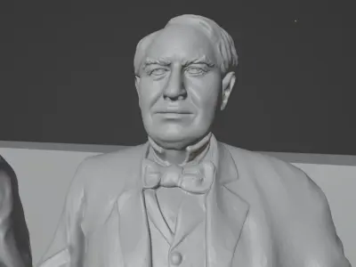 Edison and Tesla Statue 3D print model