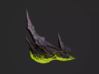 Toxic Lava Rocks Set Low-poly 3D model